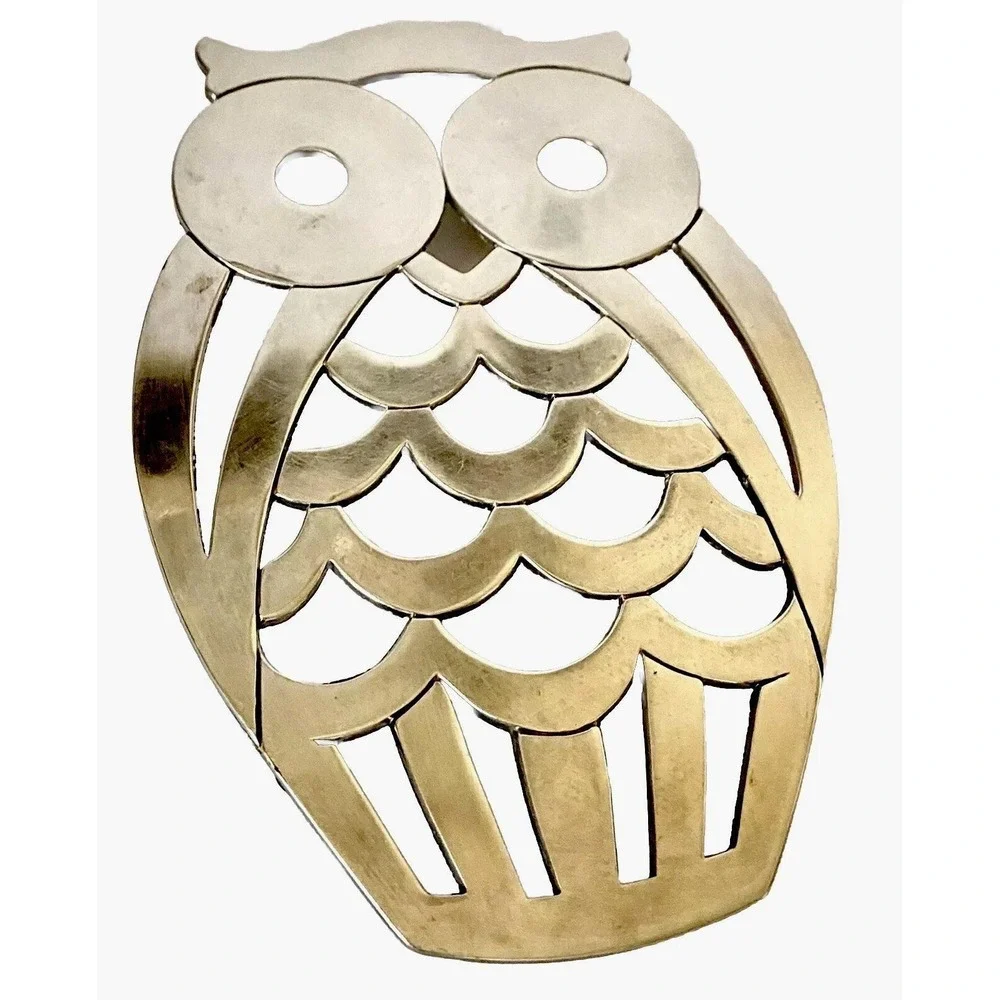 Vintage Owl Trivet F. B. Rogers Zinc Wall Decor MCM Retro USA Nostalgia